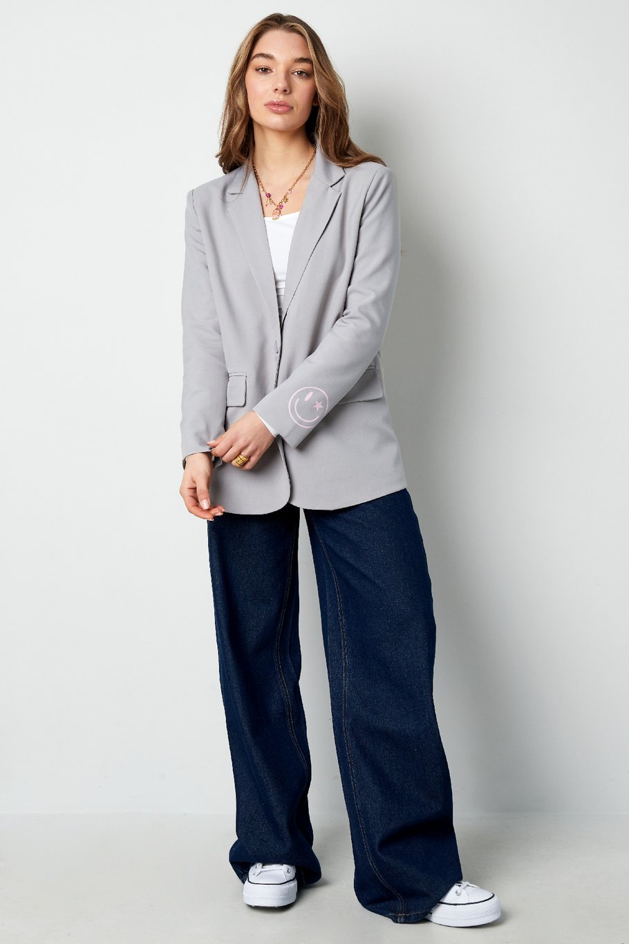 Blazer zeig dein farbenfrohes Lächeln - Grau Bild8